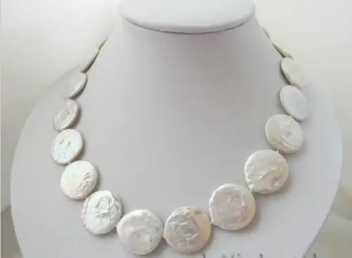 

Ожерелье с пресноводным жемчугом, цепочка с подвеской в виде белой монеты 18 дюймов 22 мм >>> колье для девушек
