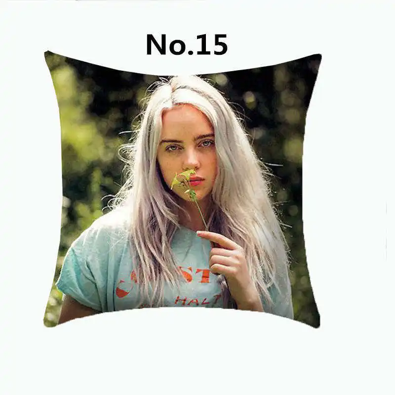 Наволочка для подушки из полиэстера с принтом Billie Eilish декоративные дома