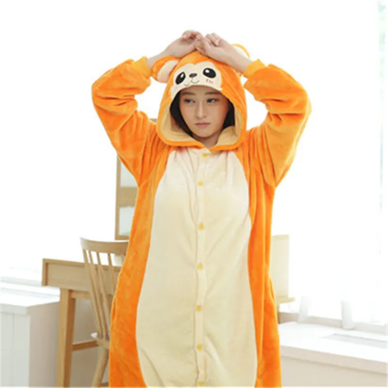 2018 оптовая зима обезьяна пижамные комплекты Для женщин пижамы kigurumi onesies для