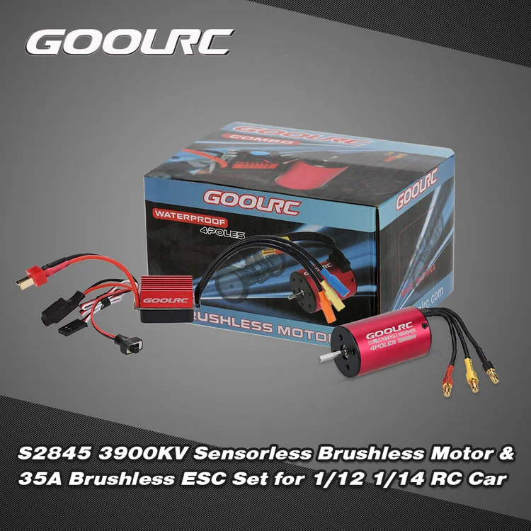 GoolRC S2845 3100KV 3900KV бесщеточный мотор и 35A бесщеточный комплект ESC Combo для 1/12 1/14 RC автомобилей грузовиков Wltoys автозапчасти - Цвет: 3900KV Motor 35A ESC