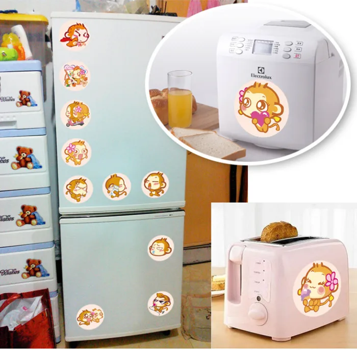 Animal Monkey Cartoon Wall Sticker Home Decals Decoration Notebook Refrigerator Wallpaper Kids Room Nursery Decal | Дом и сад