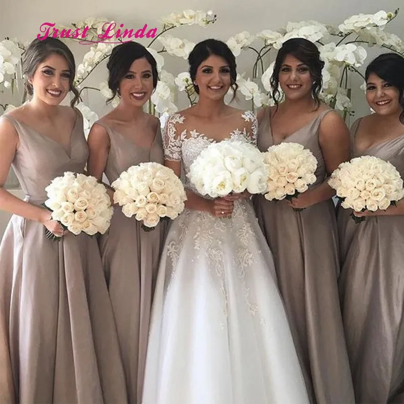 Vestidos De Damas Honor удивительное платье подружки невесты с глубоким v образным вырезом
