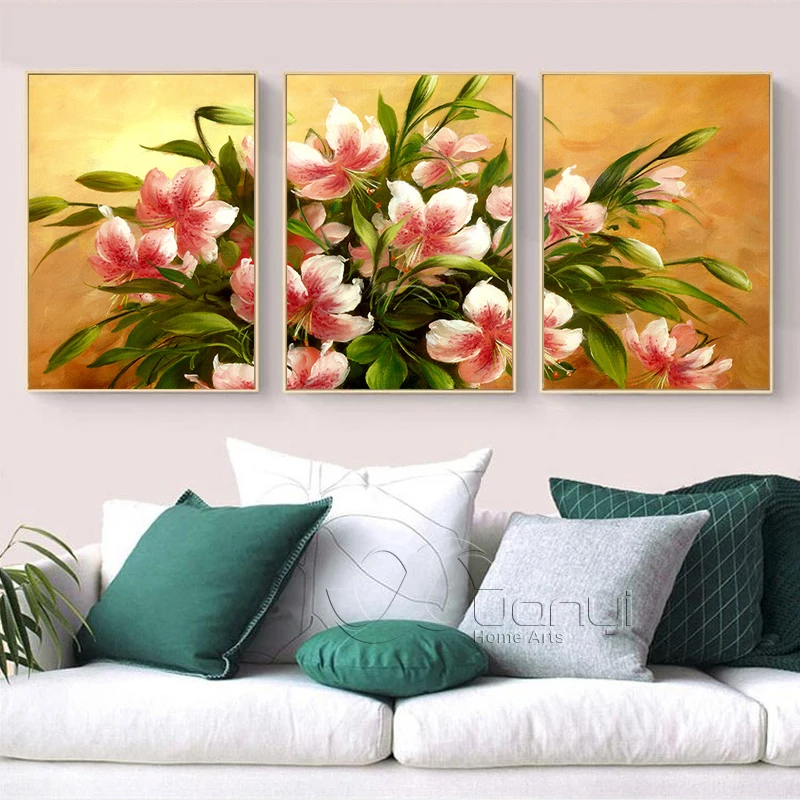 

3 Piece Flower Canvas Painting On The Wall Flower Canvas Art Wall Picture Home Decor Wall Picture For Living Room Unframed