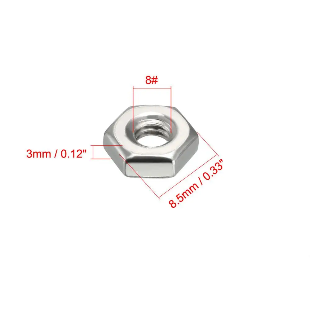 Шестигранные Гайки Uxcell M6x1mm 8 # 32 10 грубая мелкая Метрическая резьба Шестигранная