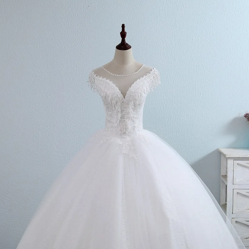De Mariage V образным вырезом без рукавов на шнуровке сзади 2019 новый корейский стиль