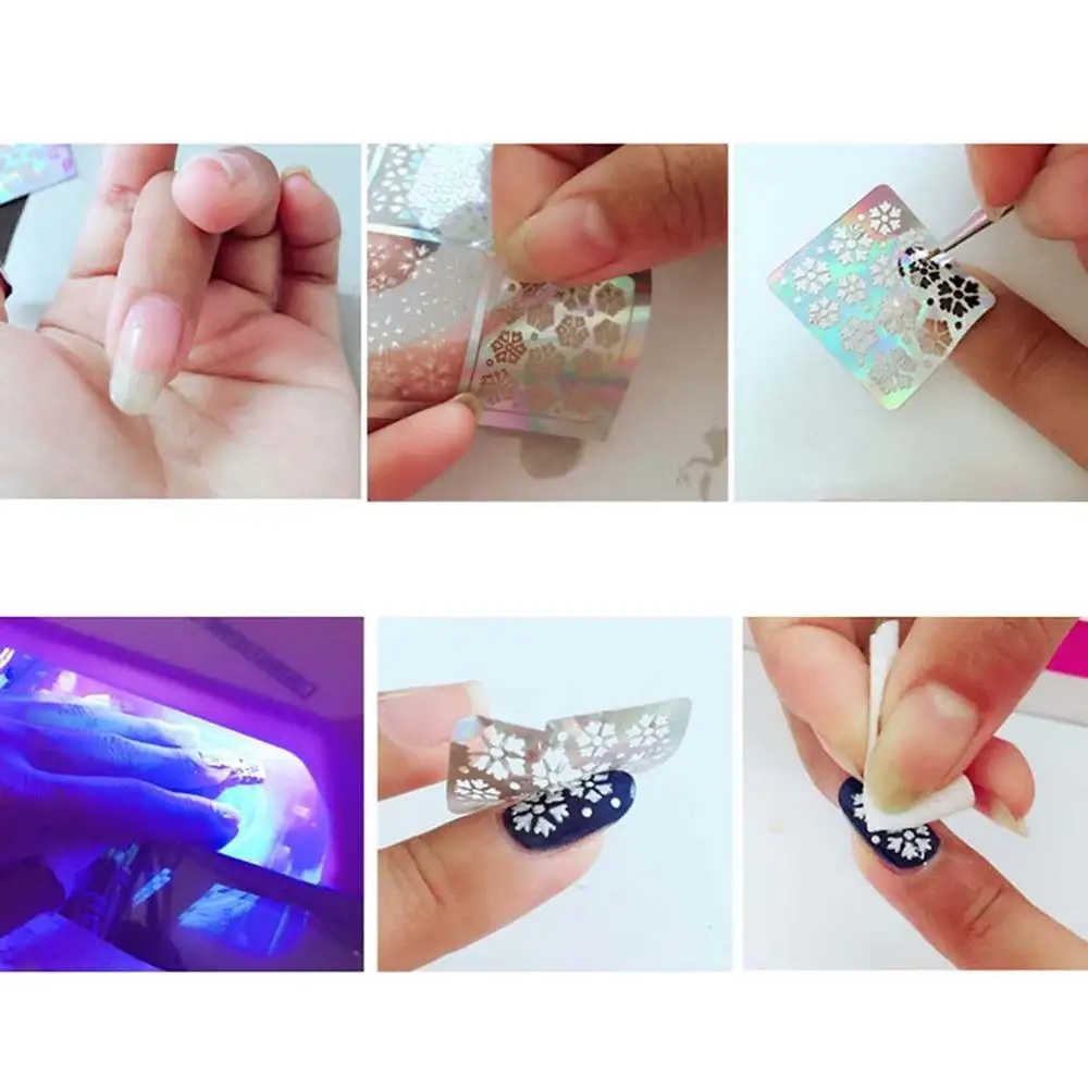 Набор наклеек s направляющий наконечник лак для ногтей лазерные наклейки
