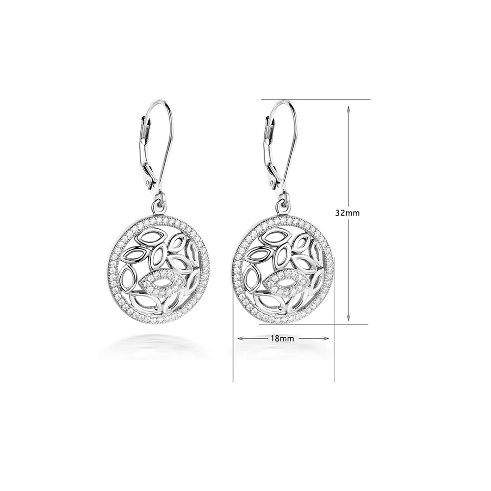 L &amp zuan S925 Серебряные женские висячие серьги Модный этнический круглый полый круг