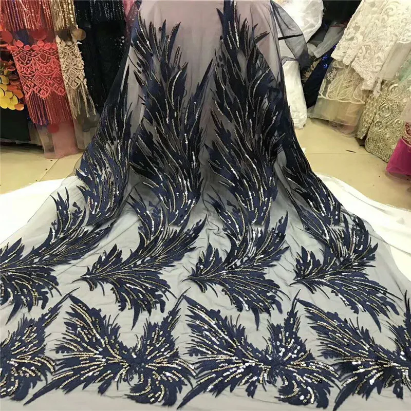 Розовая африканская кружевная ткань французская с пайетками Высококачественная