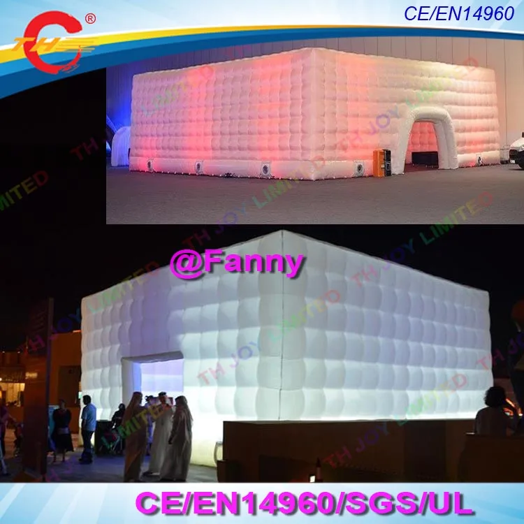 10 м LED освещение гигантский надувной куб палатка индивидуальный логотип шатер