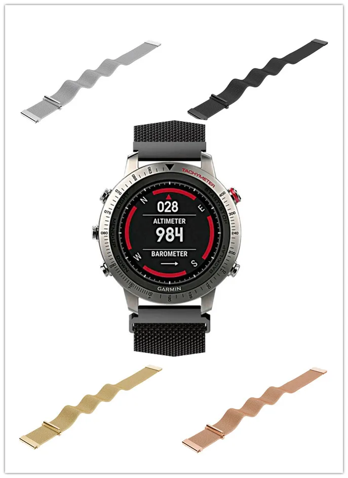 22 мм ремешок из нержавеющей стали Миланская петля запасная лента для Garmin Fenix