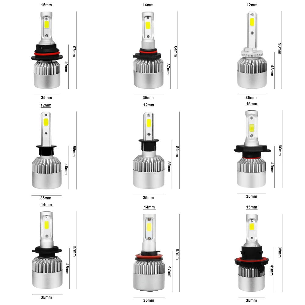 Автомобильные светодиодные лампы Llight H4 H7 H11 H1 H3 H13 880 9004 9005 9006 9007 9003 HB1 HB2 HB3 HB4 H27 12V 24V