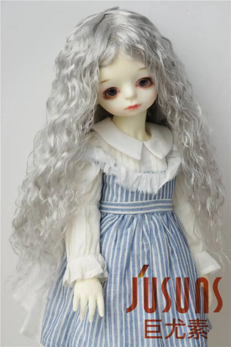 8-9inchGray SM1002 JD022 1/6 1/4 1/3 длинный курчавый BJD кукольные парики Размер 6-7 дюймов 7-8 дюймов 8-9 дюймов мягкие синтетические мохер кукольные волосы - Цвет: 8-9inchGray SM1002