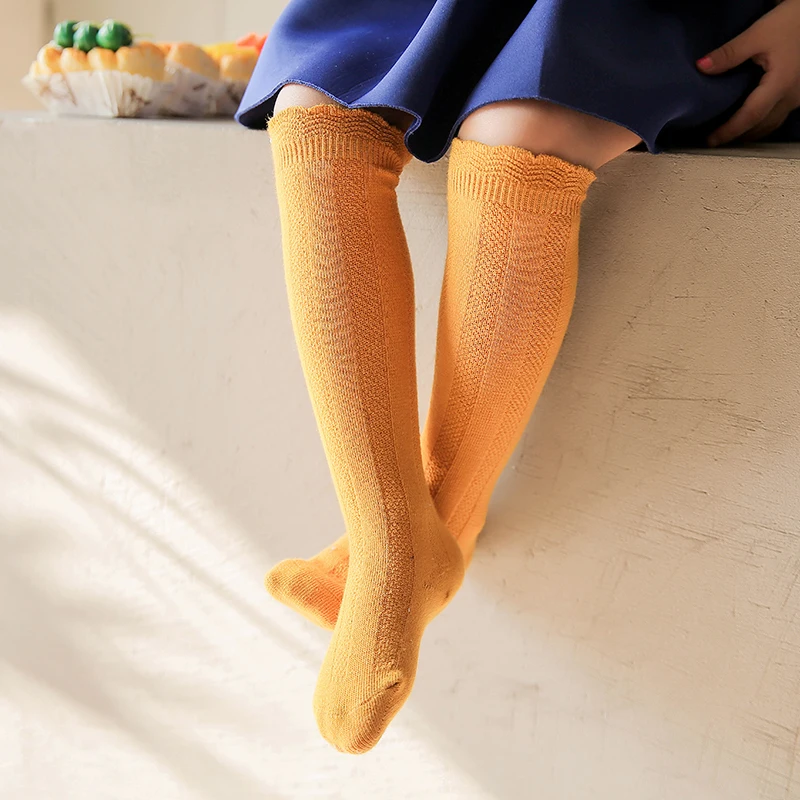 

Kids Long Socks Knee High toddler Girls Boot Sock Leg Warmer Cute Candy color Baby Solid Cotton Sock for baby Girls Sloth socks