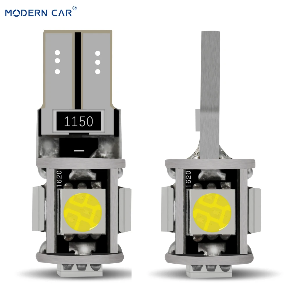 Современный автомобильный светодиодный светильник T10 W5W 12V 5SMD габаритный лампа