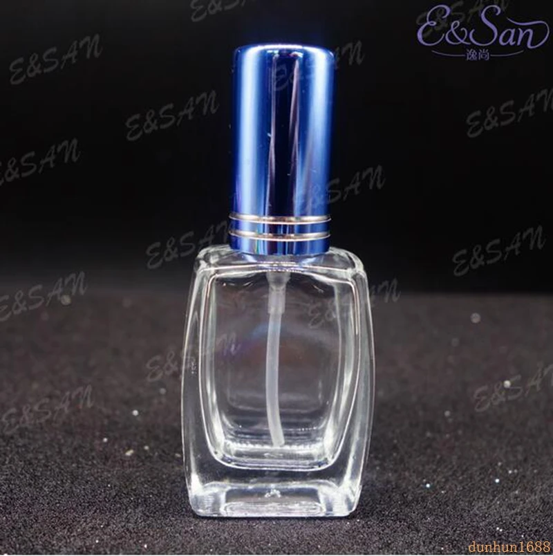 

free shipping 300pcs 12ML flat bottle transparent glass perfume bottle#2555