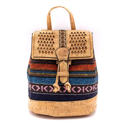 Cork backpack Colorful Textile eco vegan women vintage girls backpack Cotton Bag Casual Backpack Laser Cut Patte cork bag OY-003 - Цвет: OY-003-E