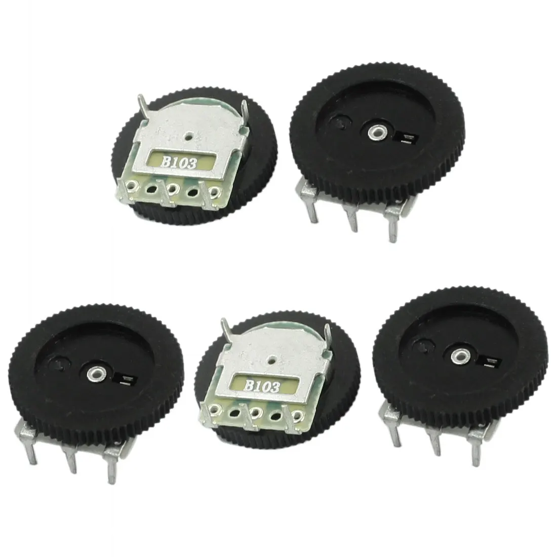 

UXCELL 5Pcs 16Mmx2mm 10K Ohm Stereo Radio Volume Control Wheel Potentiometer B103