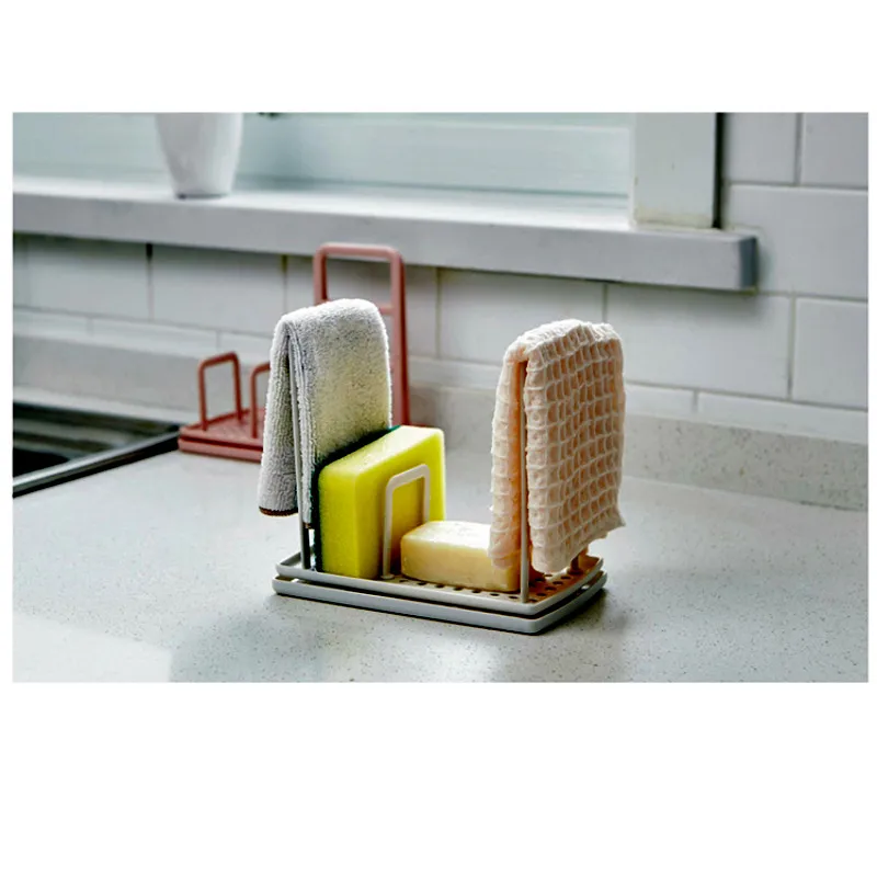 Пластик Полотенца стойка для хранения губок Кухня висит стока держатель утвари