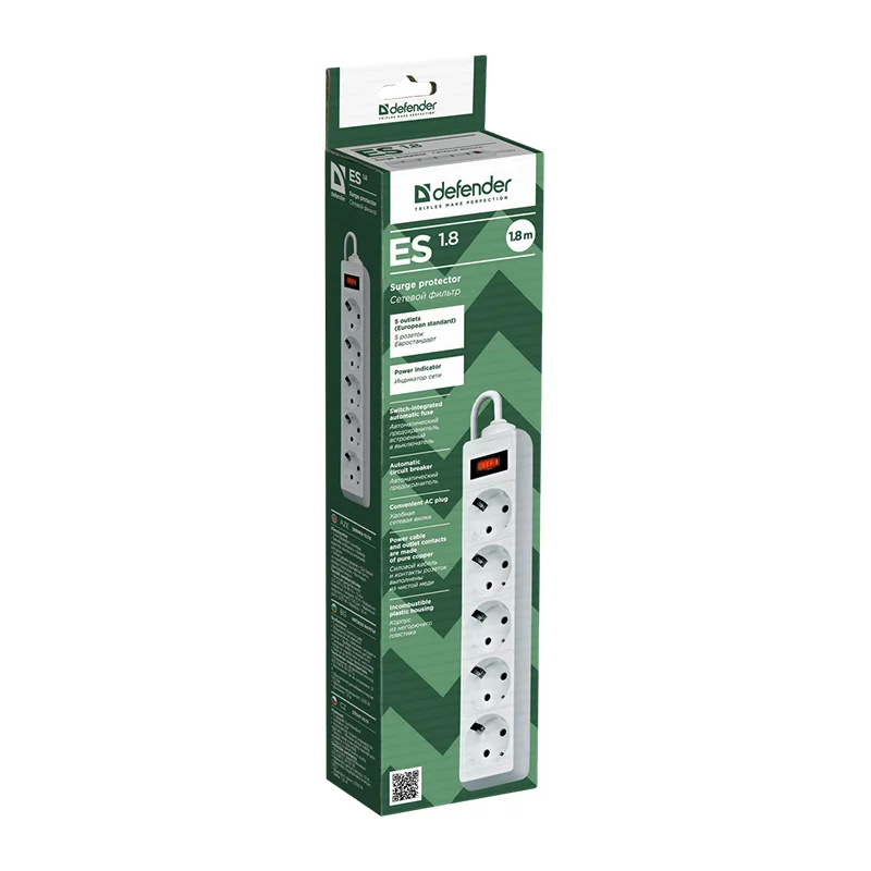 Сетевой фильтр Defender ES 3 5 розеток|surge protector|surgees |