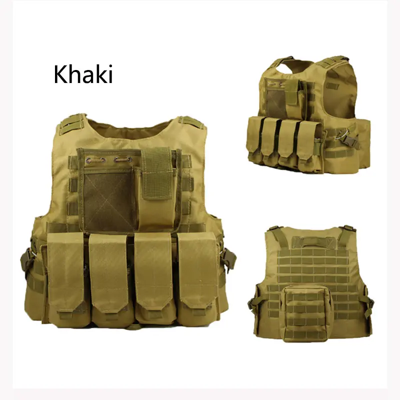 khaki Uniforme Militar тактический жилет военная охотничья камуфляжная одежда Colete Tatico спецназ SWAT City Duty жилеты CS Одежда - Цвет: khaki
