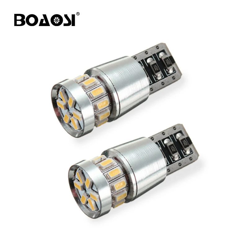 BOAOSI 2x T10 W5W светодиодный Canbus лампочка без ошибок 18 3014 SMD 194 168 6000K белый интерьер