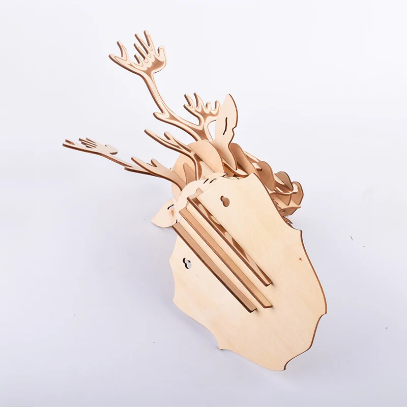 Голова оленя деревянная подвесная Модель 3D модель diy детские игрушки для