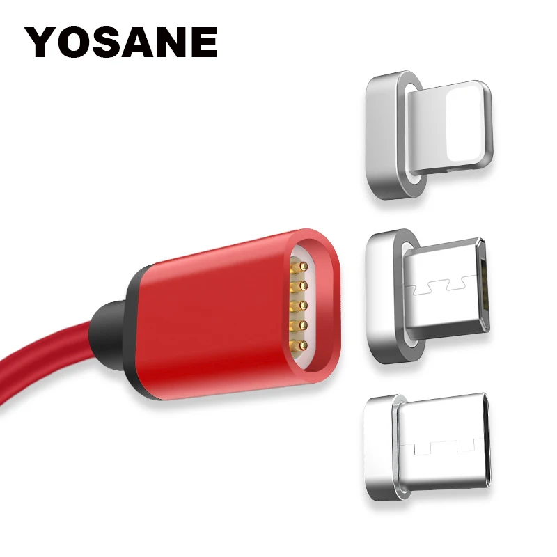 Магнитный зарядный кабель USB Type C/IOS/Micro usb светодиодный нейлоновый Плетеный провод