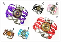 1pcs 6 styles infinite love henna bracelets mandala flower art glass round dome silver bracelet for girls women jewelry