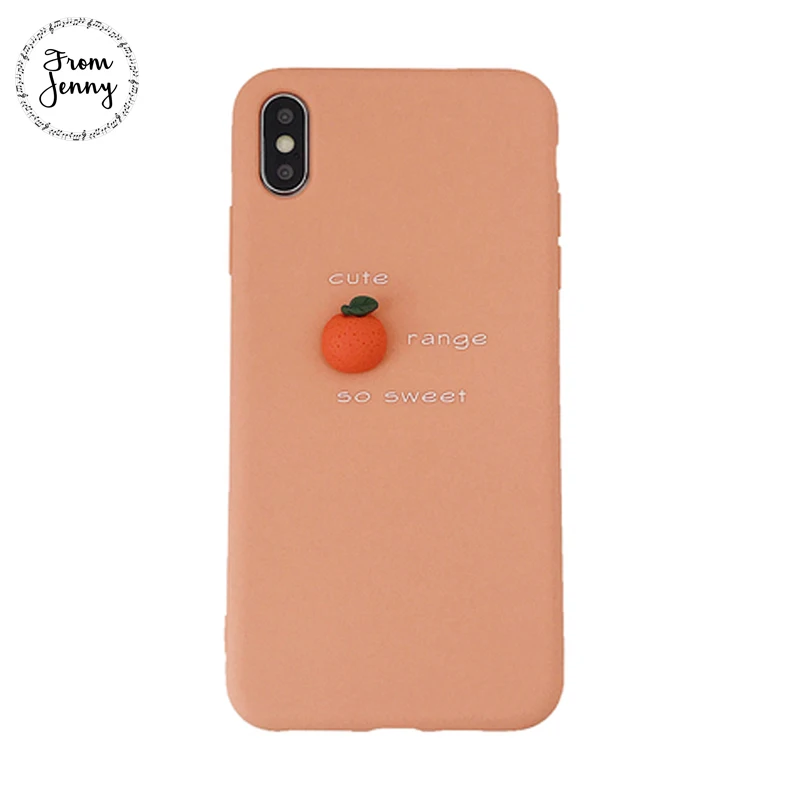 Из Дженни Простой Стерео фрукты английский для iPhone x xr xs max 6 6s 7 8 Plus сплошной цвет телефон ТПУ чехол
