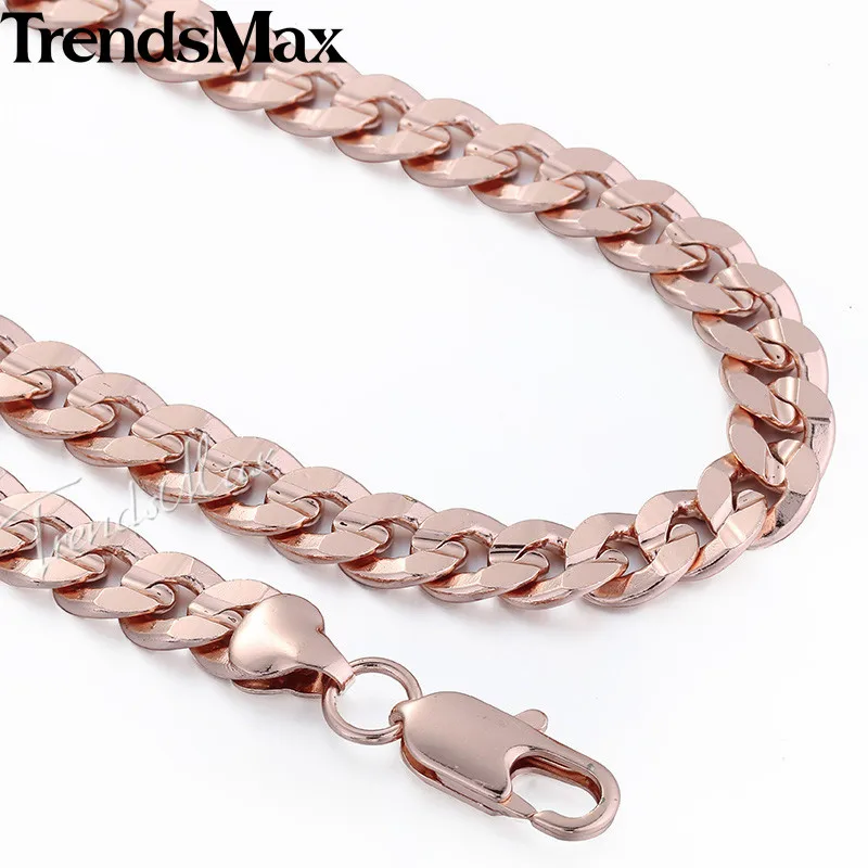 Trendsmax подгонянное на любую длину 9 мм розовое золото заполненное панцирное