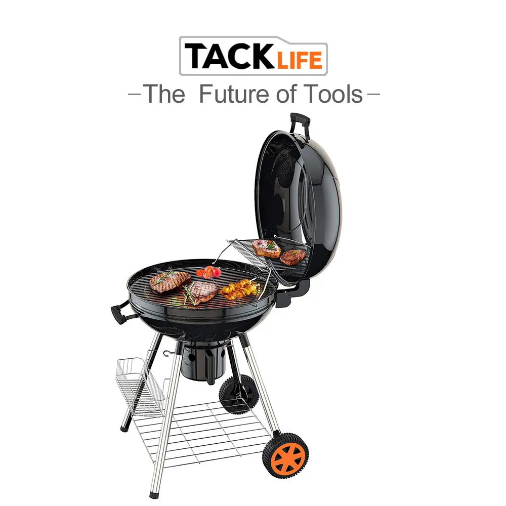 Tacklife CG01A 22,5 дюймов диаметр практический двойной слой сетки портативный гриль на углях гриль утолщенная стальная опорная рама