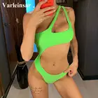 Новый Неоновый зеленый розовый 2021 сексуальный слитный купальник на одно плечо женский купальник монокини V845G