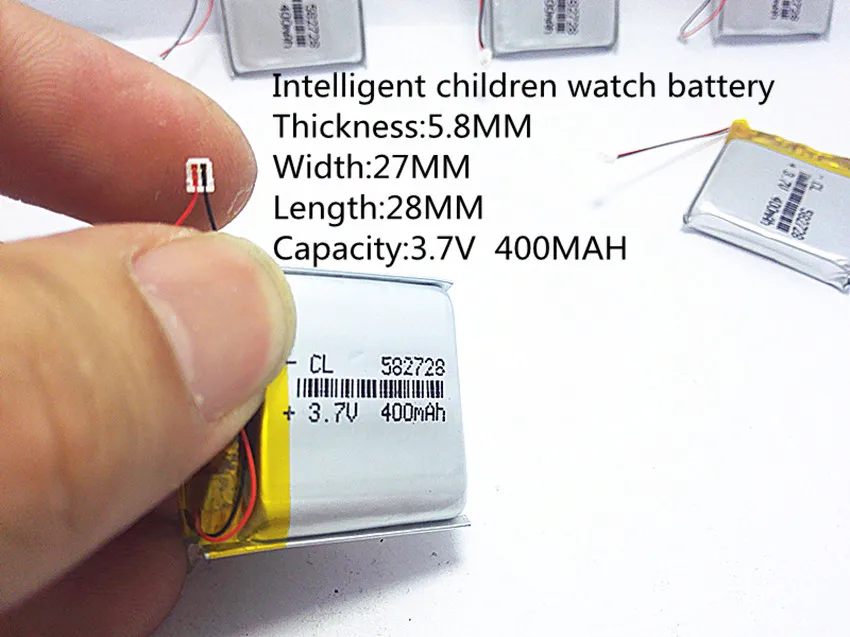 582728 3,7 V 400mAh литий-полимерный литий-ионный аккумулятор для Q50 G700S K92 G36 Y3 Детские умные часы mp3 582828 602828