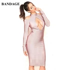 Женское облегающее платье с длинным рукавом, обтягивающее платье телесного цвета, Клубное платье с вырезами, вечернее праздвечерние чное платье знаменитости, зима 2019