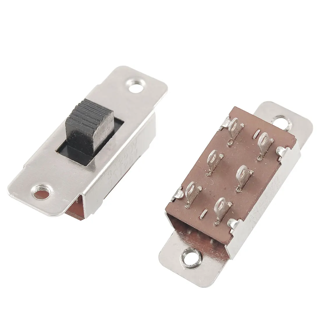 

Uxcell 5 шт. ВКЛ-ВЫКЛ 3 положения 2P2T PCB панель слайд-переключатель Панель Крепление DPDT скользящий переключатель 6 pin Номинальная мощность AC125V 6A AC 250V 3A