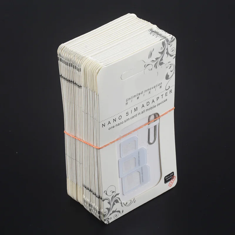 10 компл./лот нано сим карты адаптера 4 в 1 Micro SIM адаптер с Eject Булавки ключ розничная