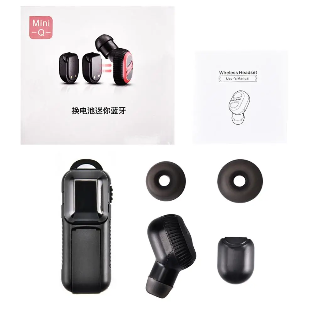 Мини Bluetooth беспроводные наушники спортивные Blutooth Handsfree гарнитура футляр для