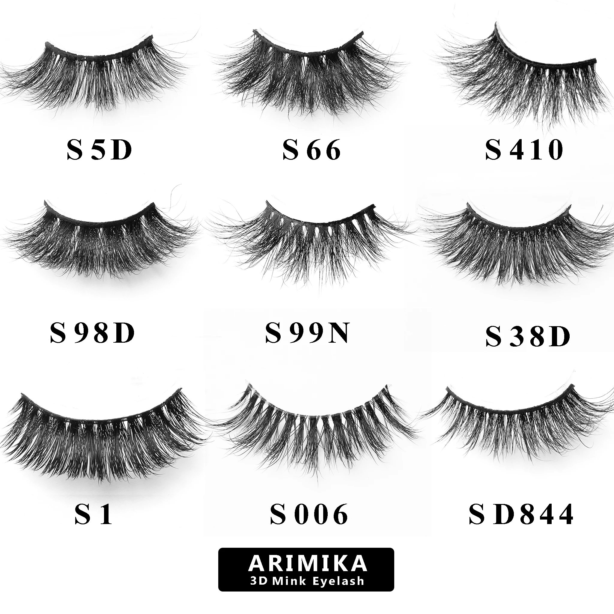 Оптовая продажа 9 разные стили Arimika ручной работы 25 мм удлиненные 3D норковые