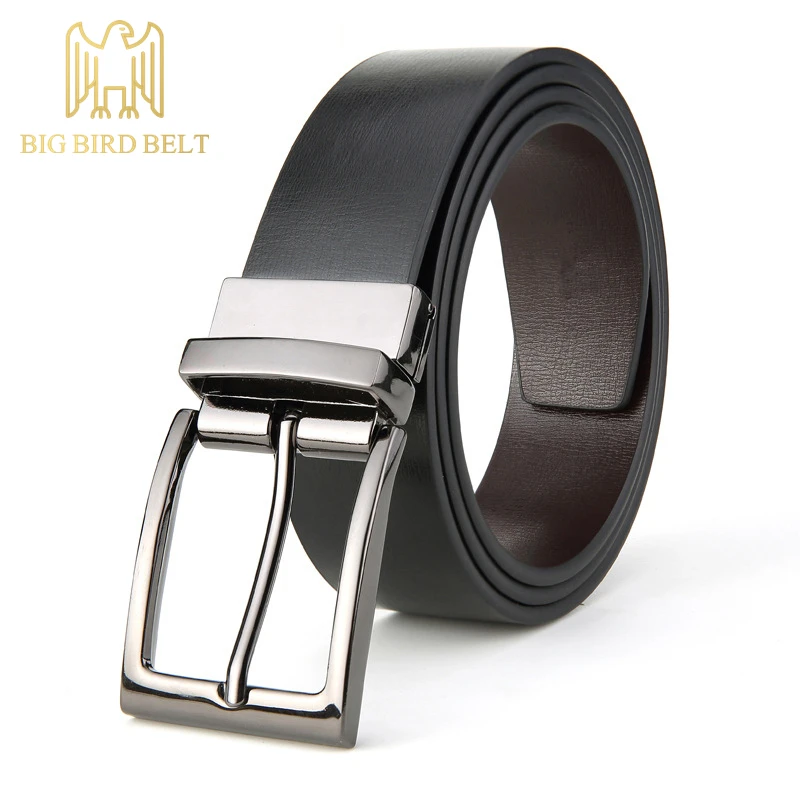 BIG BIRD BELT 2017 NEW Rotatable Buckle Double Genuine Leather Belt Men Luxury Brand Fashion New Designer Cowboy Top | Аксессуары для