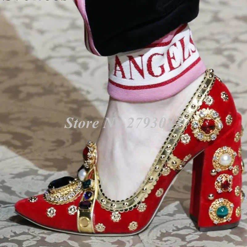 Женские модные туфли из Красной замши со стразами дизайнерские лодочки на