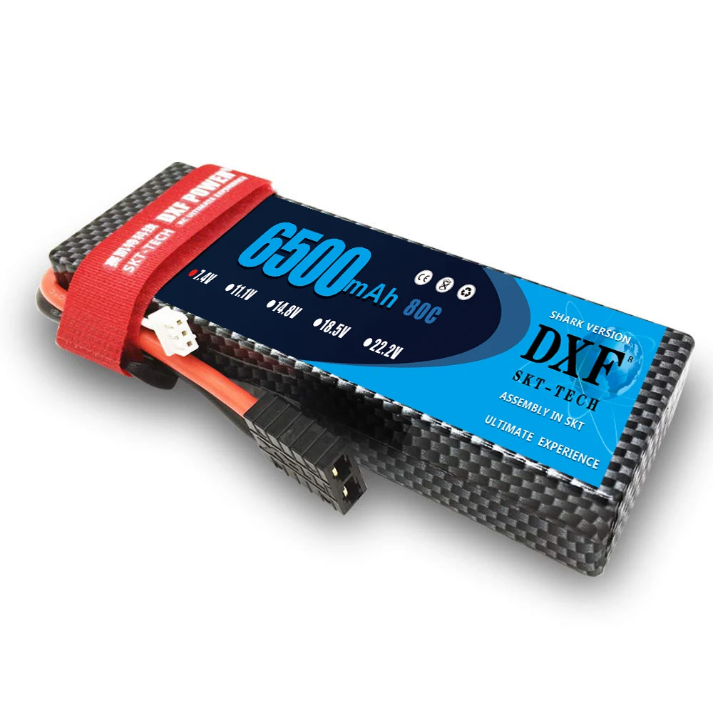 2 шт. DXF 7,4 В 3300 мАч 5200 мАч 6500 мАч Lipo аккумулятор жесткий чехол 2S 50C 60C 80C 1/10 1/8 весы для TRX Slash 4x4 RC автомобилей Жесткий Чехол