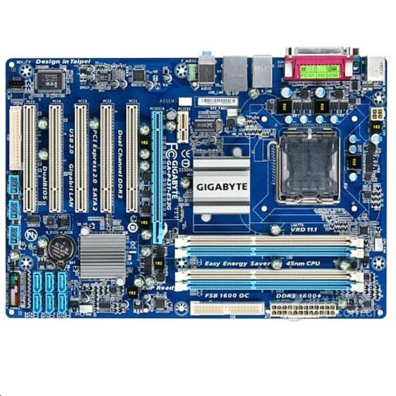 Для Gigabyte GA-P43T-ES3G оригинальная бывшая в употреблении материнская плата для