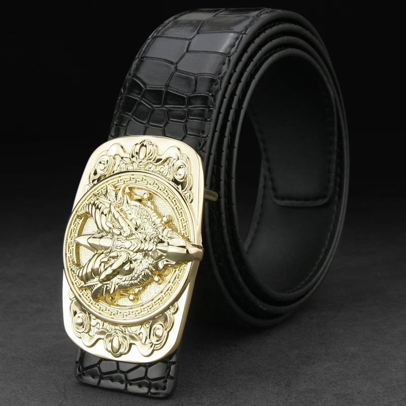 Dragon belt men off black Waistband fashion golden Waistband genuine leather luxury brand high quality ceinture homme waist belt