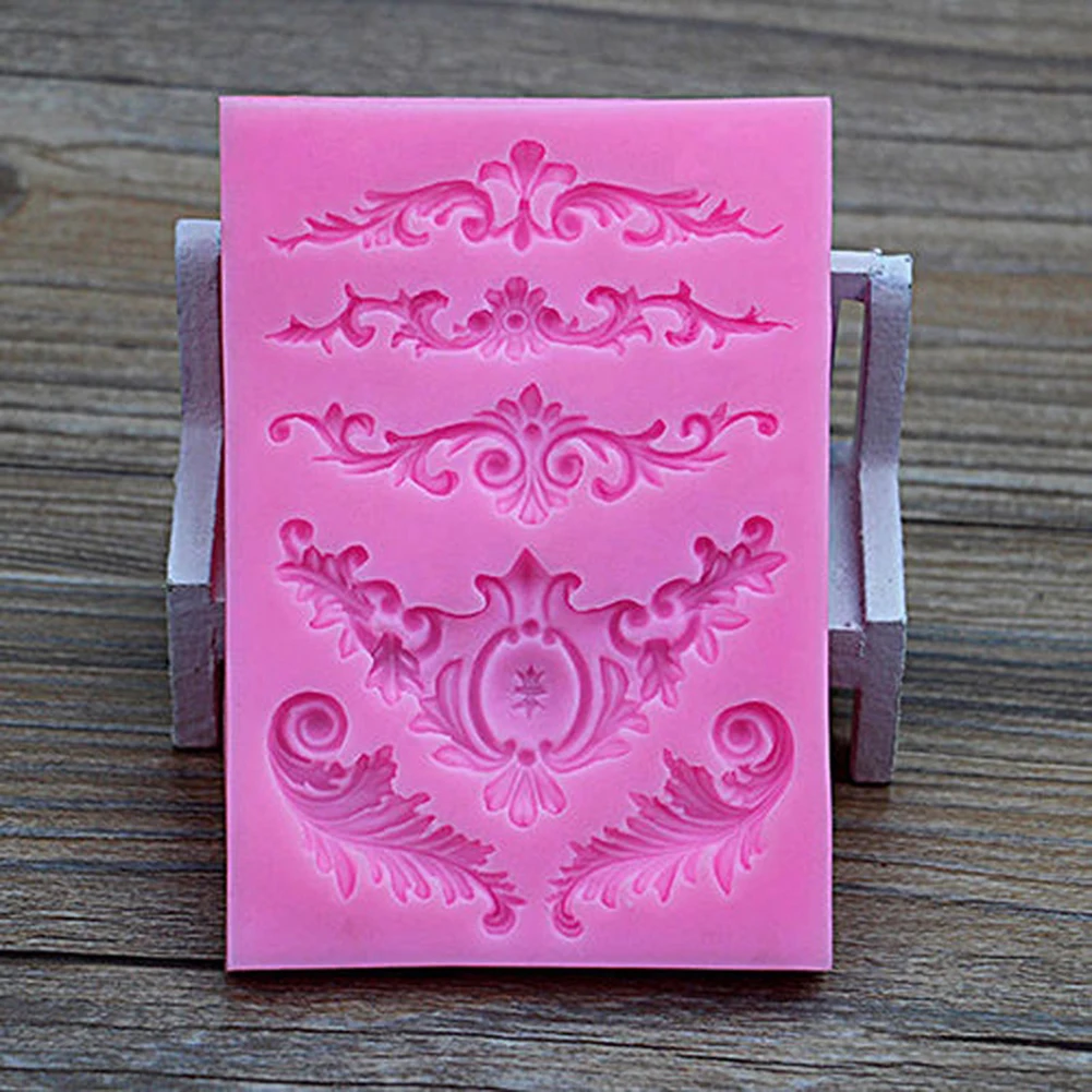 Силиконовые барокко цветок помадка Плесень Сахарные украшения торта выпечки DIY