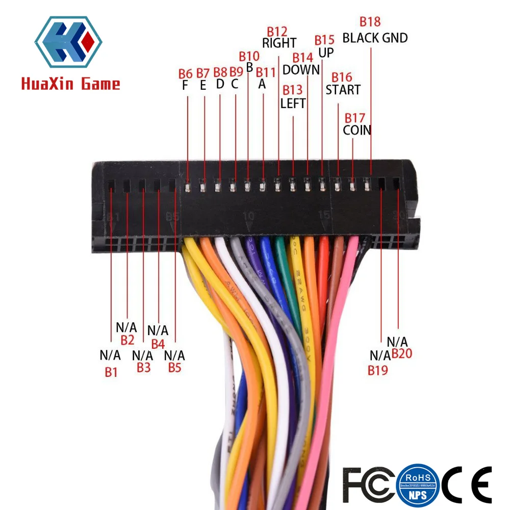 Аркадный 40 контактный интерфейс кабельный провод кабель PCB для джойстика Sanwa и