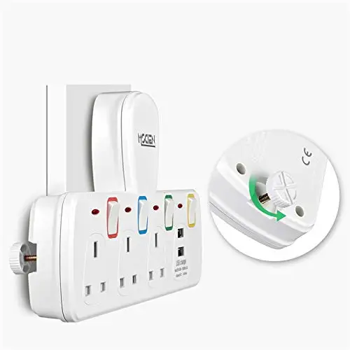 Удлинительный адаптер с двумя usb-портами 3-сторонняя штепсельная розетка