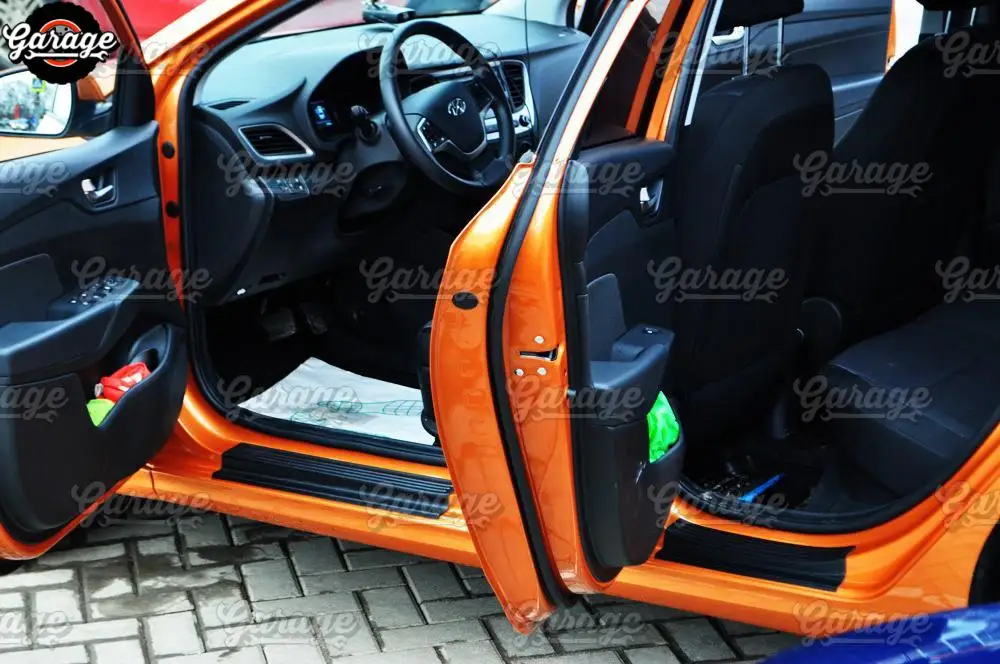 Защитные накладки на пороги для hyundai Solaris-ABS пластиковые накладки аксессуары защитные пластины царапины Тюнинг Автомобиля