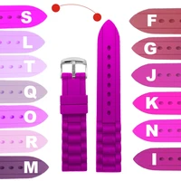 16mm soft silicone band magenta violet mimosa purple mauve pink ladies women silicone jelly rubber watch band straps wb1002 16