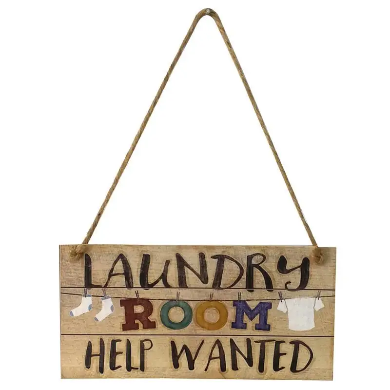 

Laundry Room Help Wanted Wall Plaque Sign Hanging Wall Door Sign Decor Ornament