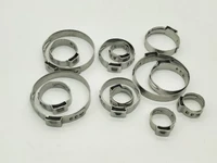 free shipping big size pipe clamps high quality 6pcs stainless steel 304 single ear hose clamps assortment kit single